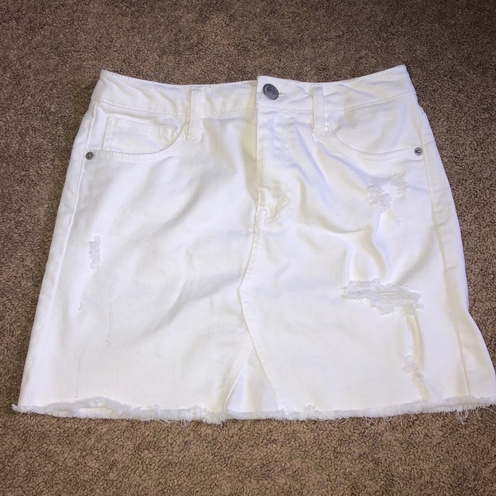 White Jean Skirt.